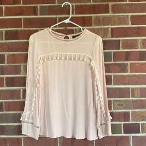 Blouse with tassels
